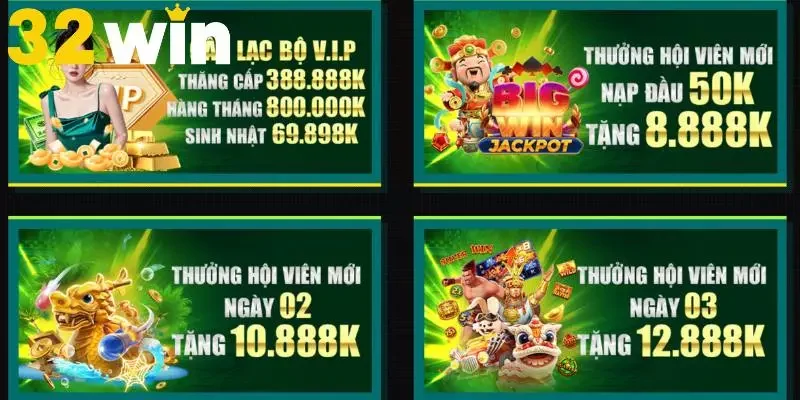 Tổng hợp những sự kiện khuyến mãi hấp dẫn nhất tại 32Win